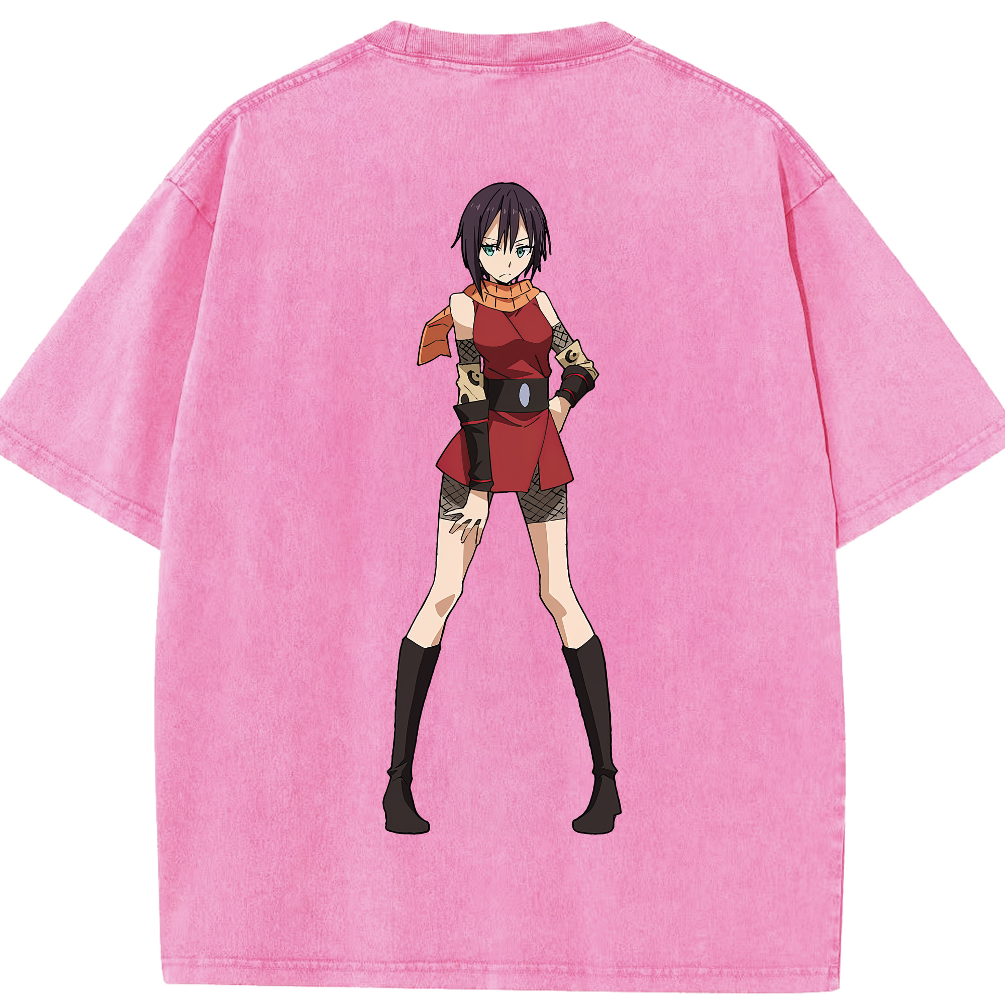 （画像用） 転スラ Regarding Reincarnated to Slime 綿100% ヴィンテージ風 半袖Tシャツ（背面プリント）
